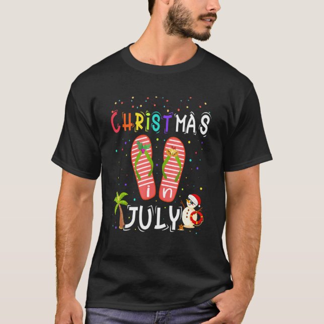 Jul i juli, Santa Sandals, Firande, sommaren T Shirt (Framsida)