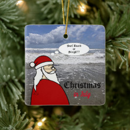 Jul i juli Santa Surfa Julgransprydnad Keramik