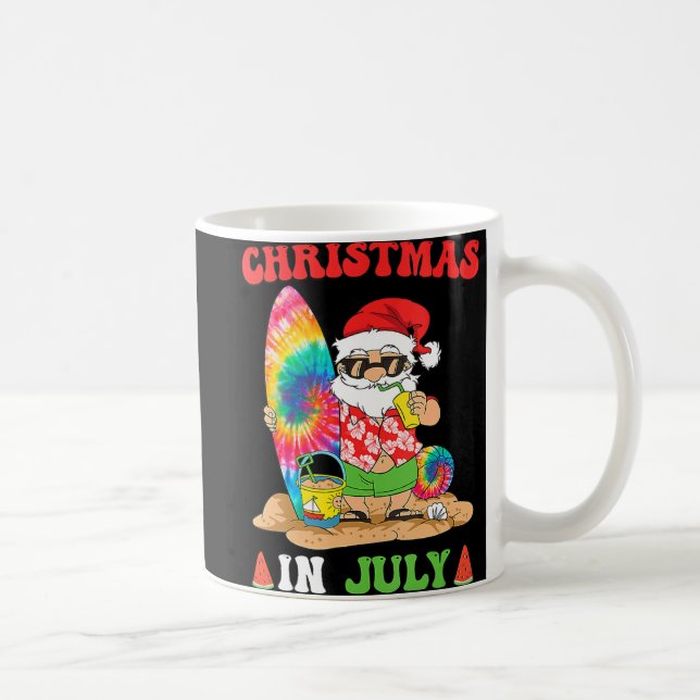 Jul i juli: Santa Tie Dye Sommar Surfa Surfin Kaffemugg (Höger)