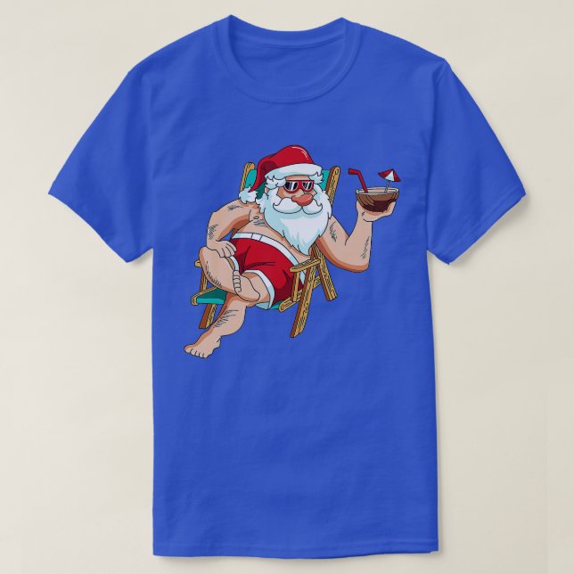 Jul i juli: Santa vid Beach Independence day T Shirt (Design framsida)