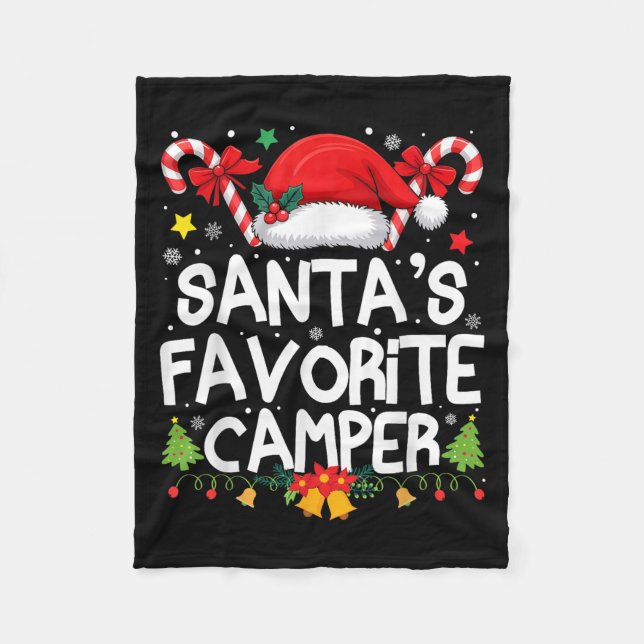 Jul i juli Santas Favorite Camper Camping L Fleecefilt (Framsidan)