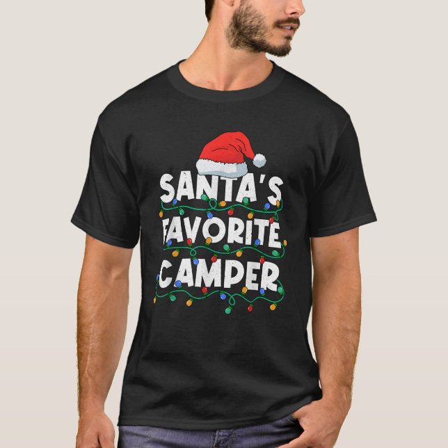 Jul i juli Santas Favorite Camper Camping L T Shirt (Framsida)