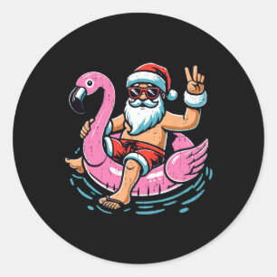 Jul i juli: Shirt Boys Kids Santa Flamingo S Runt Klistermärke