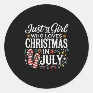 Jul i juli: Shirt Girls Funny Summer Beach V Runt Klistermärke