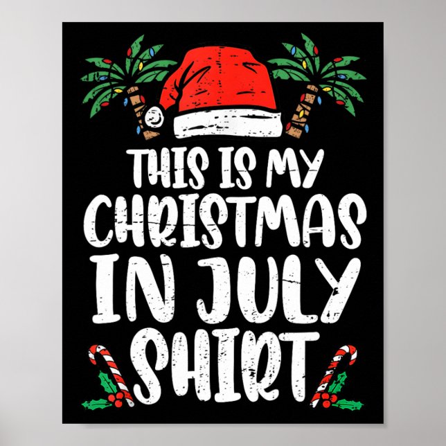 Jul i juli: Shirt Santa Hat Summer Beach Vac Poster (Framsidan)