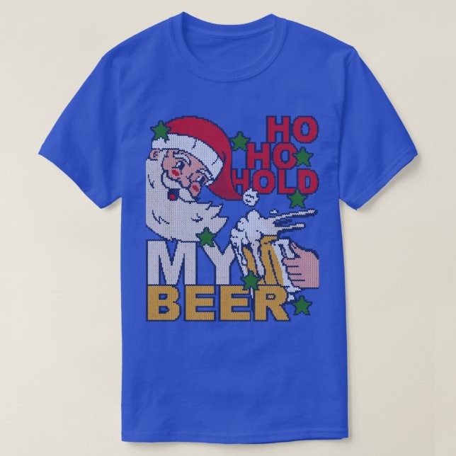 Jul i juli: Shirt Santa Ho Ho Håll mitt öl T (Design framsida)