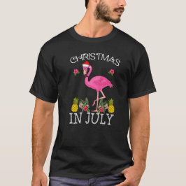 Jul i juli Skeppare för kvinnors Rosa Flamingo T Shirt