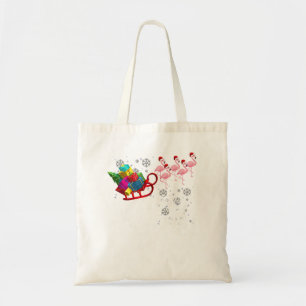 Jul i juli Sleigh Flamingos Rosa Flamingo R Tygkasse