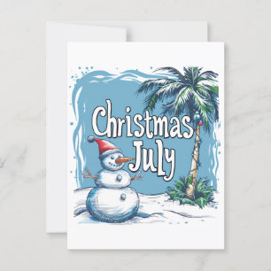 Jul i juli Snögubbe & Handflatan Träd Design Vykort