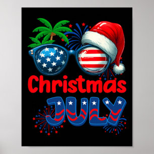 Jul i juli sommar strand Hawaii jultomte Usa Fl Poster