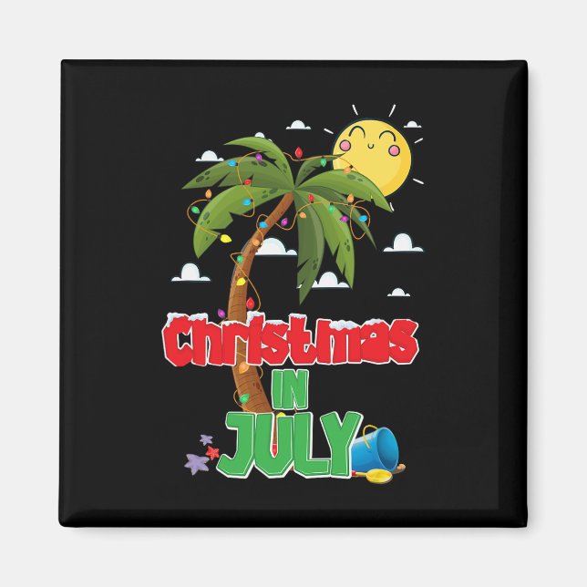 Jul i juli: Sommaravacation Beach Julafton Holid Magnet (Framsidan)