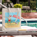 Jul i juli Sommaren Jultomten Cute Beach Tygkasse<br><div class="desc">Den här söta julen i juli i kväll gör en perfekt sommargåva till party för en strandbänk eller bassäng-sammankomst. Gör det till en roligt nordpolare, så att extravaganza med Jultomten i hans simbassänger bredvid ett rödvitt strandparaply och -gåvor. Jag har aldrig sett mr Klaus i en badande kostym förut! Grönten...</div>