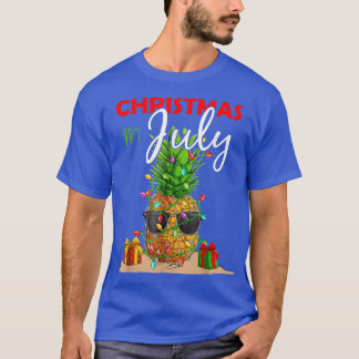 Jul i juli: Sommaren Shirt Pineapple Julafton Träd T Shirt