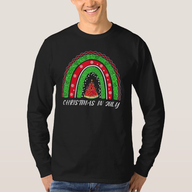 Jul i juli Sommarvecka Vacation Watermelon Rainb T Shirt (Framsida)