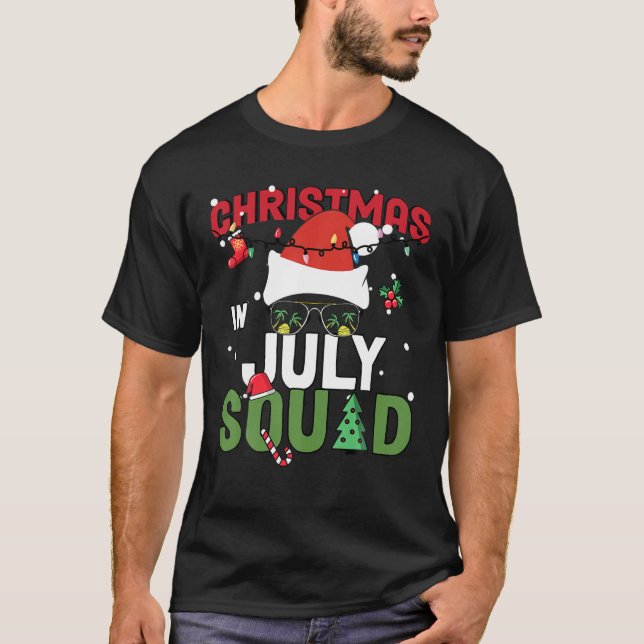 Jul i juli Squad Födelsedagsfest Hawaiian Va T Shirt (Framsida)
