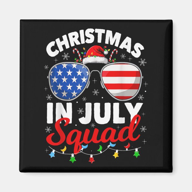 Jul i juli Squad Summer Beach Hawaii Santa Magnet (Framsidan)