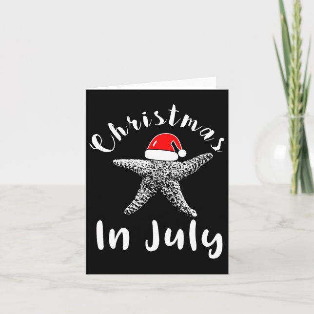 Jul i juli: Starfish Santa Hat Tee Kort (Framsida)