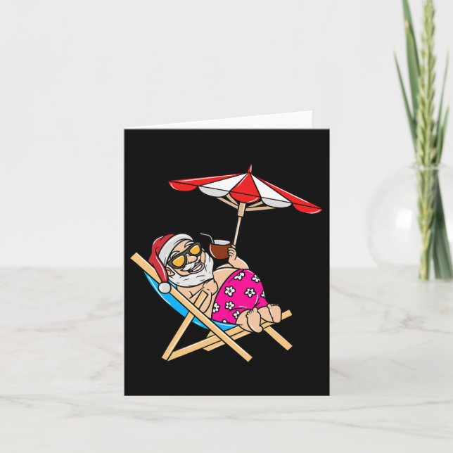 Jul i juli strand sommar tomte  kort (Framsida)