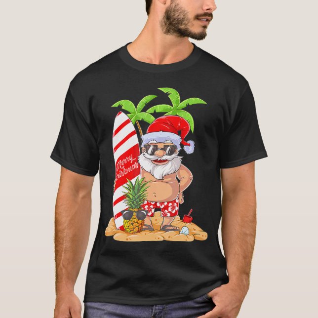 Jul i juli, Surfan Santa Hawaiian T Shirt (Framsida)