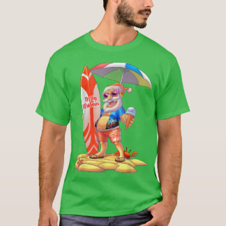 Jul i juli Surfer Santa Hawaiian Family Mat T Shirt