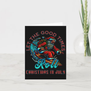 Jul i juli Surfing Jultomten Beach Julafton S Kort