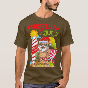 Jul i juli Surfing Santa Sommar Beach Vacat T Shirt
