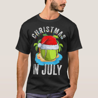 Jul i juli: Tennis Santa Hat Summer Party Va T Shirt