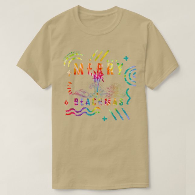 Jul i juli Tie Dye Merry BeachMas Sommar Va T Shirt (Design framsida)