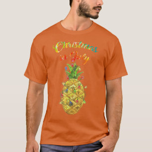Jul i juli Tie Dye Pineapple Julafton Träd Ligh T Shirt
