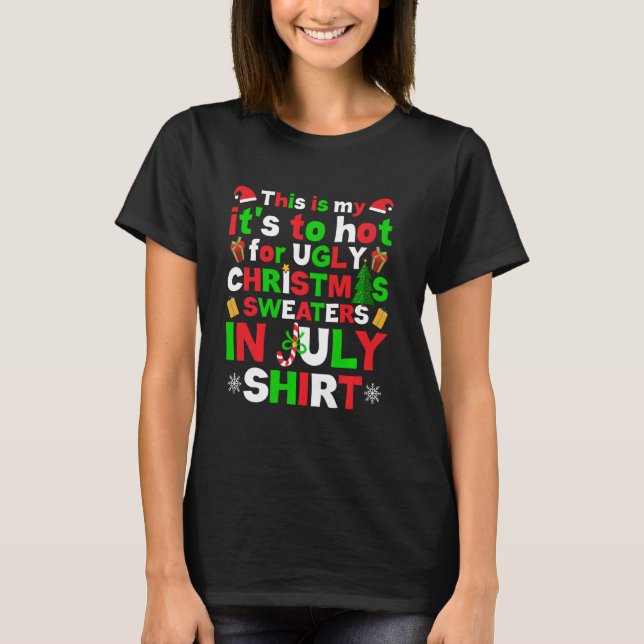 Jul i juli till Hett till Uganda Julsöt T Shirt (Framsida)