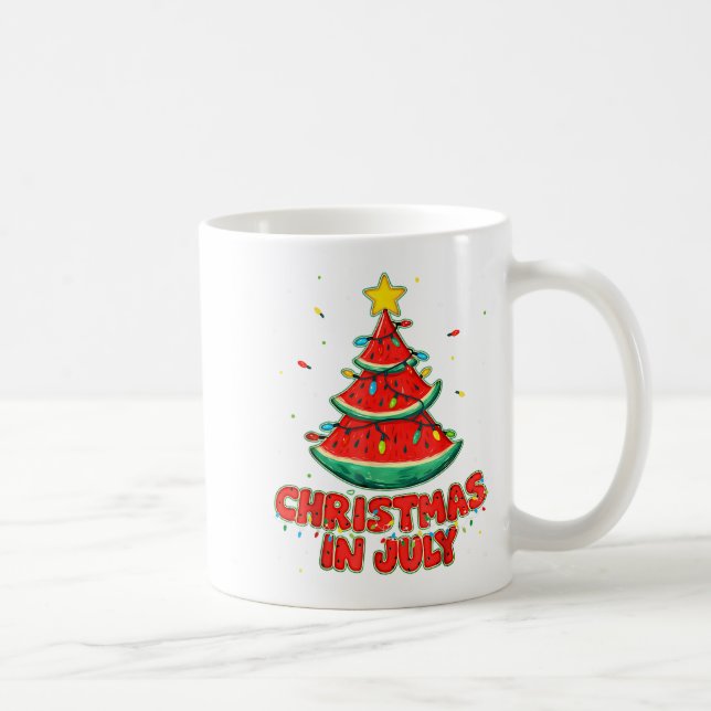 Jul I juli: Toppmöte i Watermelon Julafton Träd Kaffemugg (Höger)