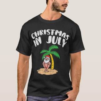 Jul i juli: Träd-stranden i Santa Santa Handflatan T Shirt