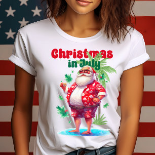 Jul i juli-Tropical jul-Funny Sommaren T Shirt