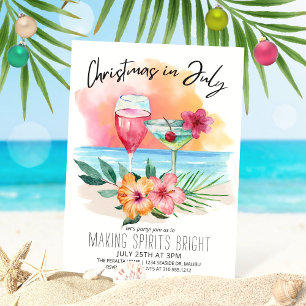 Jul i juli Tropiska Beach Sommaren Party Inbjudningar
