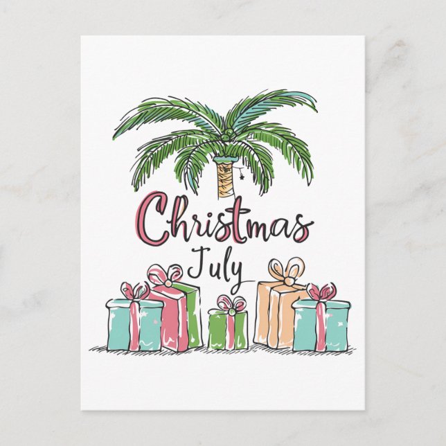 Jul i juli - Tropiska Helgdag Vykort (Framsida)