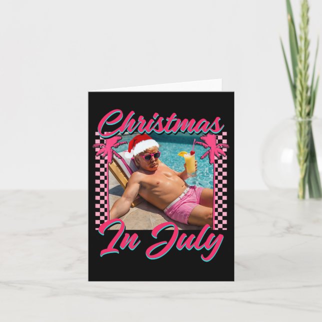 Jul i juli: Trump Funny Chillin Santa Hawai Kort (Framsida)
