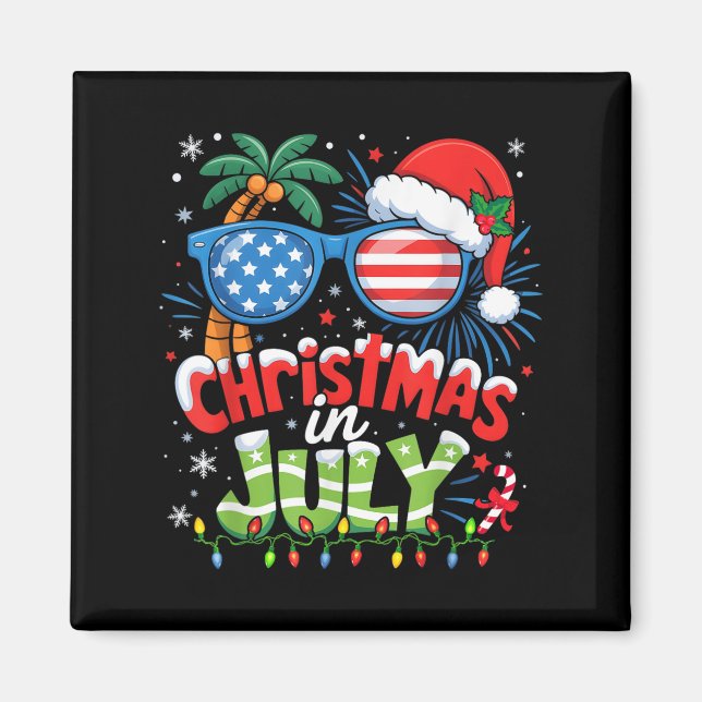Jul i juli USA flagga Sommarbussen Hawaii San Magnet (Framsidan)