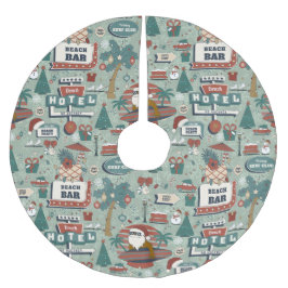 jul i juli väg 25 strand tropisk svart tomte julgransmatta borstad polyester