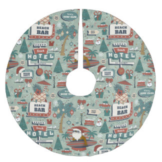 jul i juli väg 25 strand tropisk svart tomte julgransmatta borstad polyester