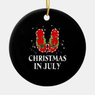 Jul i juli: Vänd flopp Sommar Julafton Gift Julgransprydnad Keramik