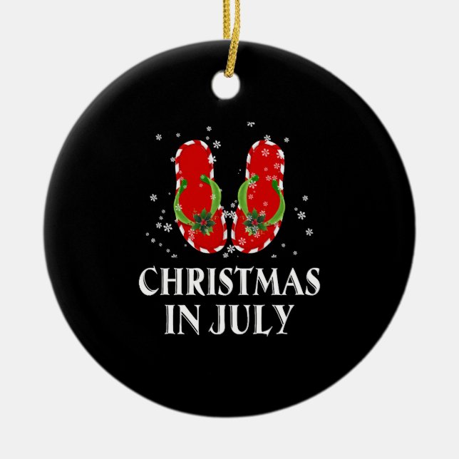 Jul i juli: Vänd flopp Sommar Julafton Gift Julgransprydnad Keramik (Framsidan)