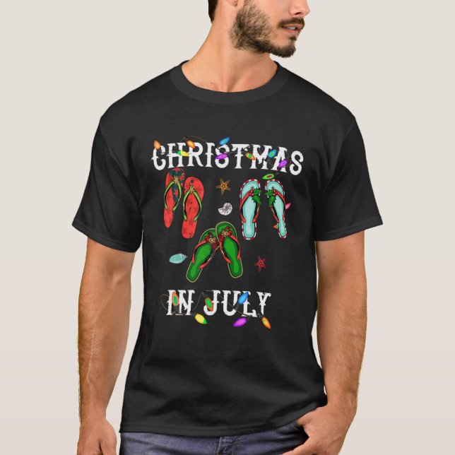 Jul i juli Vänd julklapp Sommaren T Shirt (Framsida)