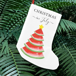 Jul i juli Vattensmelon Jul Stock Liten Julstrumpa