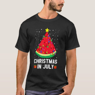Jul i juli Watermelon Julafton Träd Sommar Vaca T Shirt