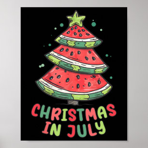 Jul i juli Watermelon Julafton Träd, sommartid i M Poster