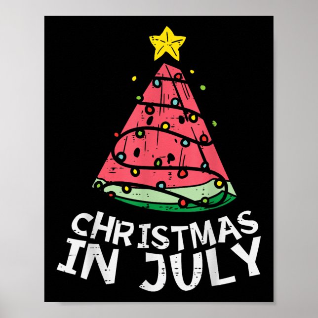 Jul i juli Watermelon Julafton Träd, sommartid i M Poster (Framsidan)