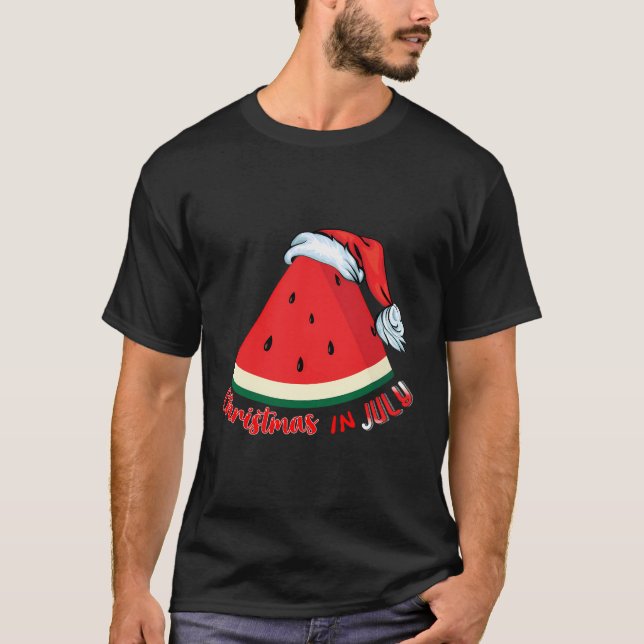 Jul i juli Watermelon Julgran Sommar T Shirt (Framsida)