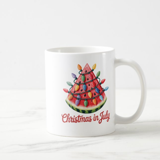 Jul i juli: Watermelon Träd Beach Sommarhaw Kaffemugg (Höger)