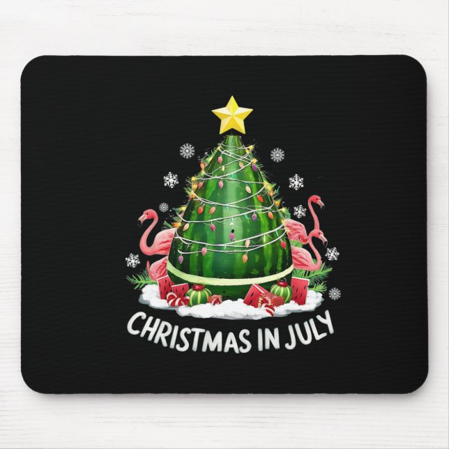 Jul i juli Watermelon Träd Funny Flamingo X Musmatta (Framsidan)