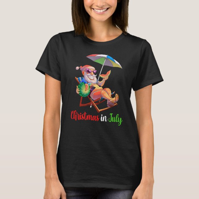 Jul i juli: Watermelon Tropical Hawaii T Shirt (Framsida)